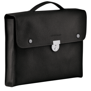 Le Foulonné S Briefcase Black – Leather