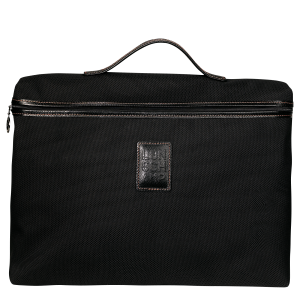 Boxford S Briefcase Black – Recycled canvas