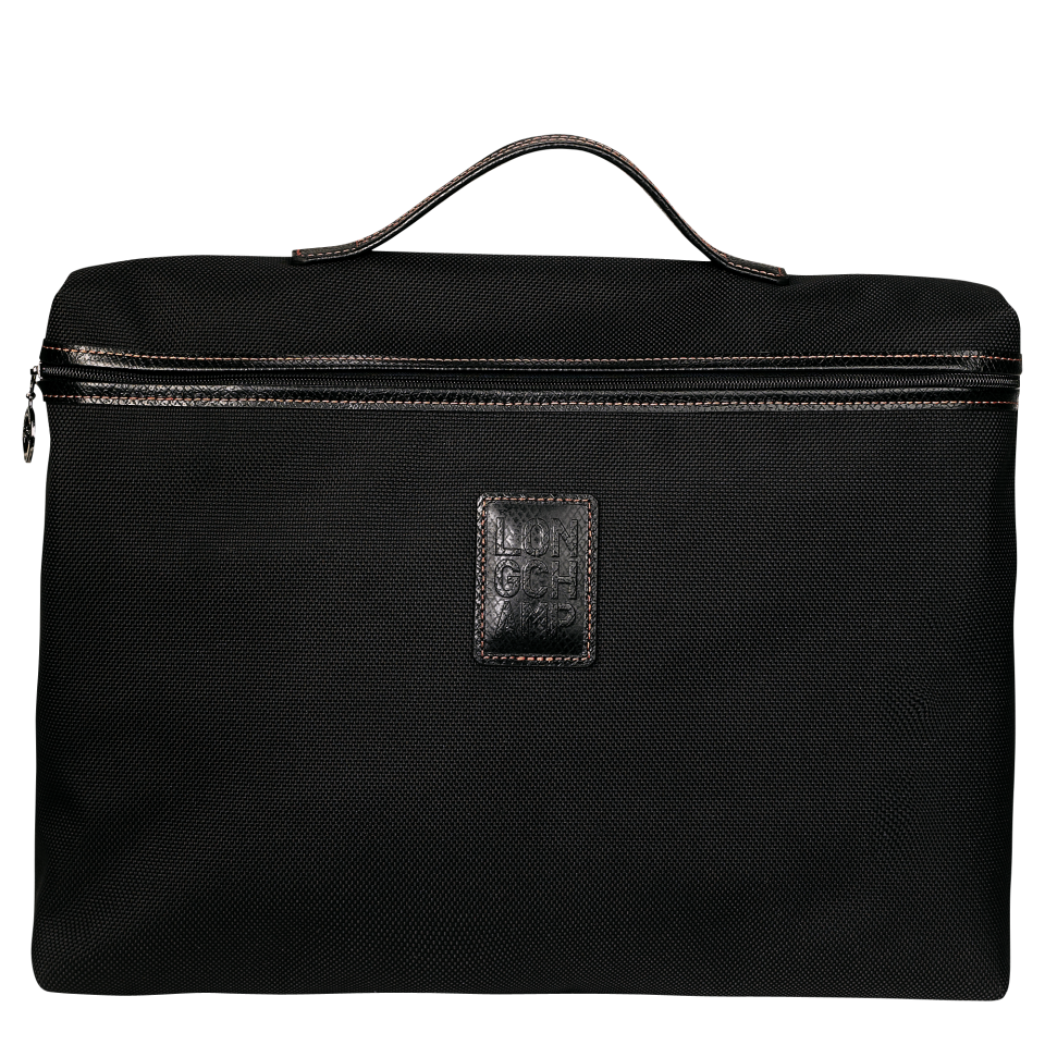 Boxford S Briefcase Black - Recycled canvas