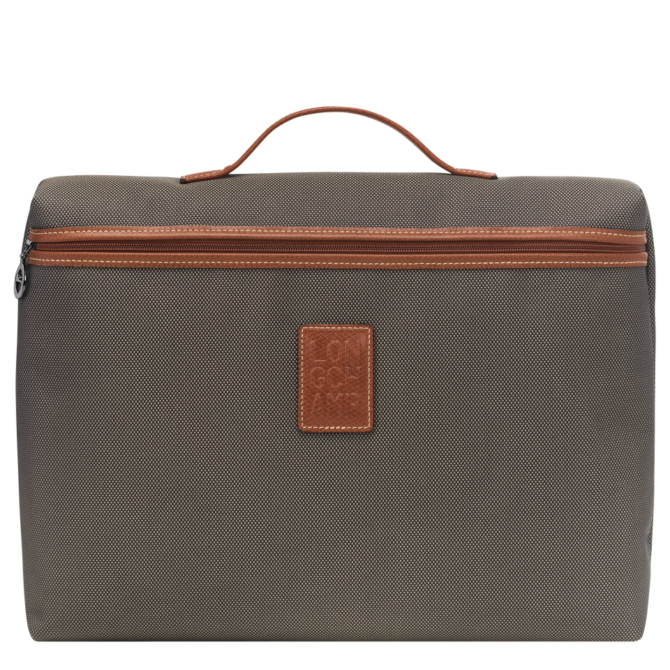 Boxford S Briefcase Brown - Recycled canvas