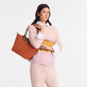 Le Pliage Original M Tote bag Brick – Recycled canvas