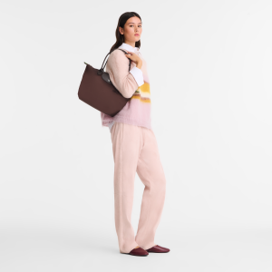 Le Pliage Green M Tote bag Mocha – Recycled canvas