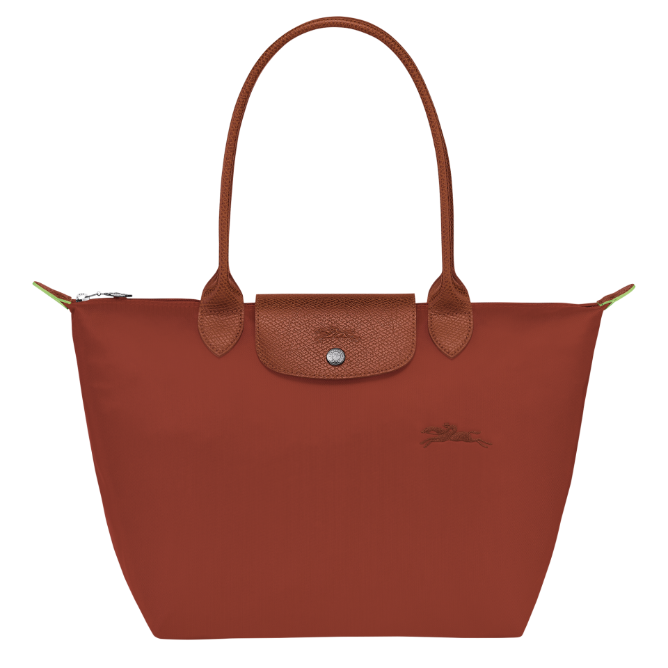 Le Pliage Green M Tote bag Chestnut - Recycled canvas