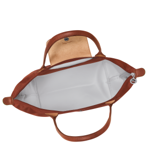 Le Pliage Green M Tote bag Chestnut – Recycled canvas