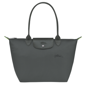 Le Pliage Green M Tote bag Graphite – Recycled canvas