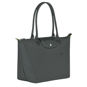 Le Pliage Green M Tote bag Graphite – Recycled canvas
