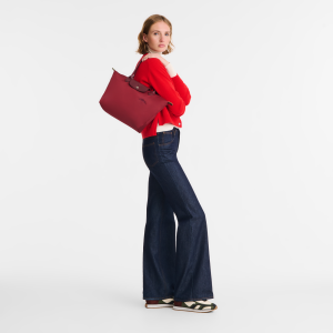 Le Pliage Green M Tote bag Pomegranate – Recycled canvas