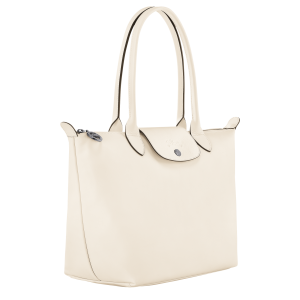 Le Pliage Xtra M Tote bag Ecru – Leather