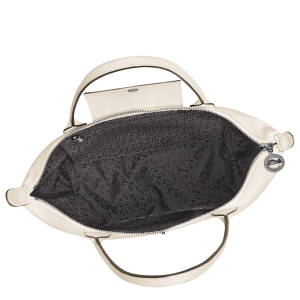 Le Pliage Xtra M Tote bag Ecru – Leather