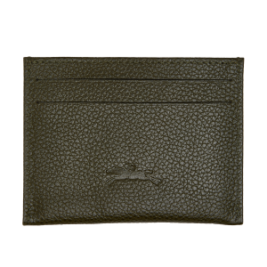 Le Foulonné Card holder Khaki – Leather