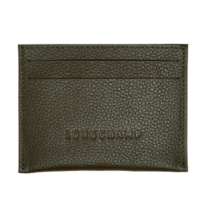 Le Foulonné Card holder Khaki – Leather