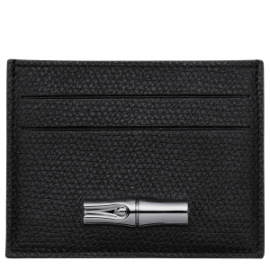 Le Roseau Card holder Black – Leather