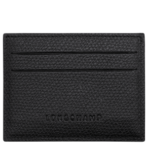 Le Roseau Card holder Black – Leather