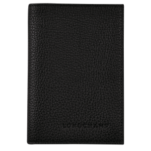 Le Foulonné Passport cover Black – Leather