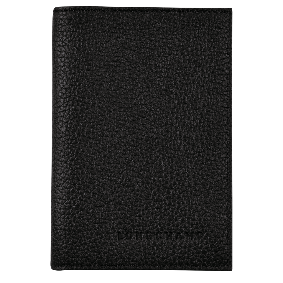 Le Foulonné Passport cover Black - Leather