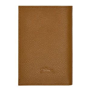 Le Foulonné Passport cover Walnut – Leather