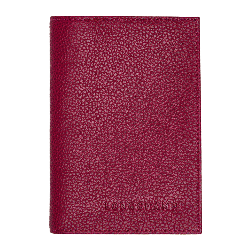Le Foulonné Passport cover Beetroot - Leather