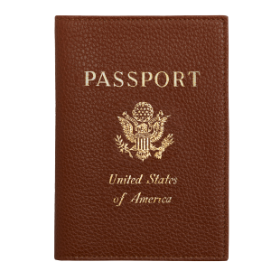 Le Foulonné Passport cover Caramel – Leather