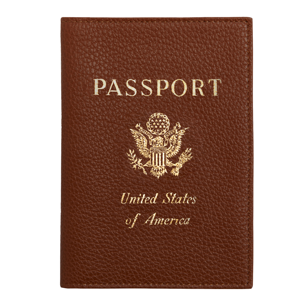 Le Foulonné Passport cover Caramel - Leather