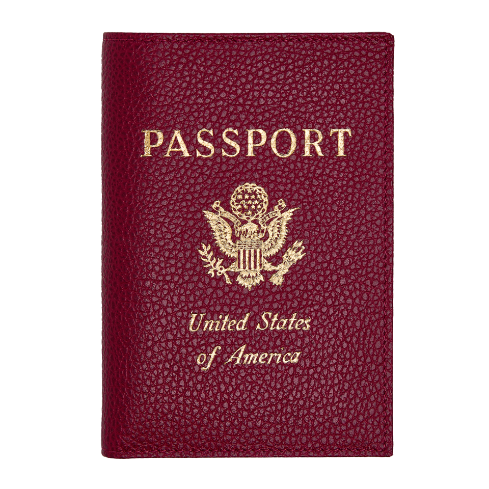 Le Foulonné Passport cover Beetroot - Leather