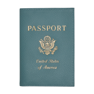 Le Foulonné Passport cover Eucalyptus – Leather