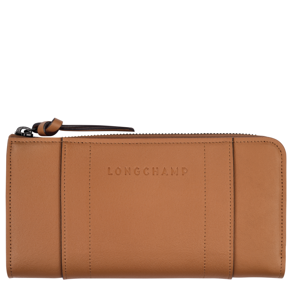 Longchamp 3D Zip around wallet Natural - Leather