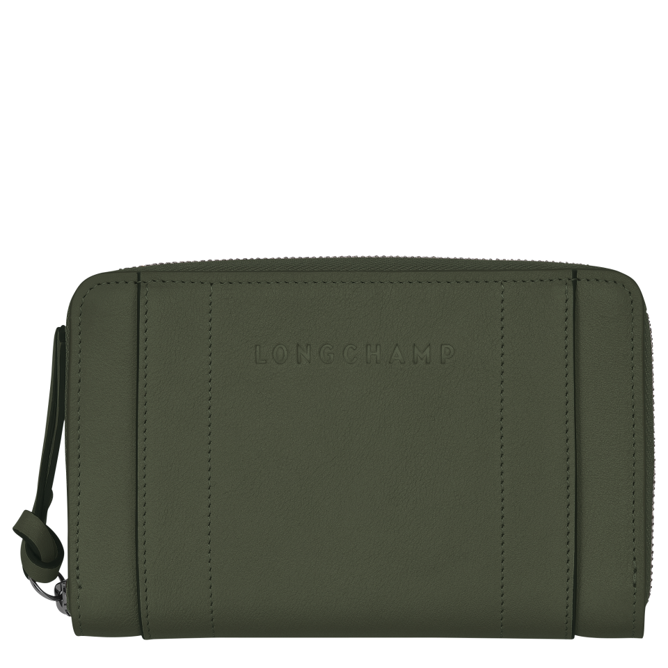Longchamp 3D Wallet Khaki - Leather