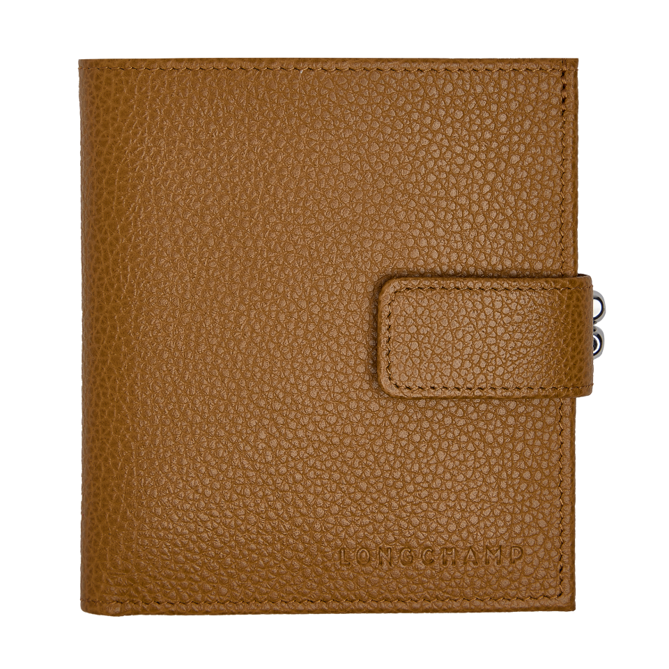 Le Foulonné Compact wallet Walnut - Leather