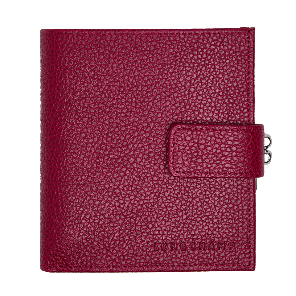 Le Foulonné Compact wallet Beetroot - Leather