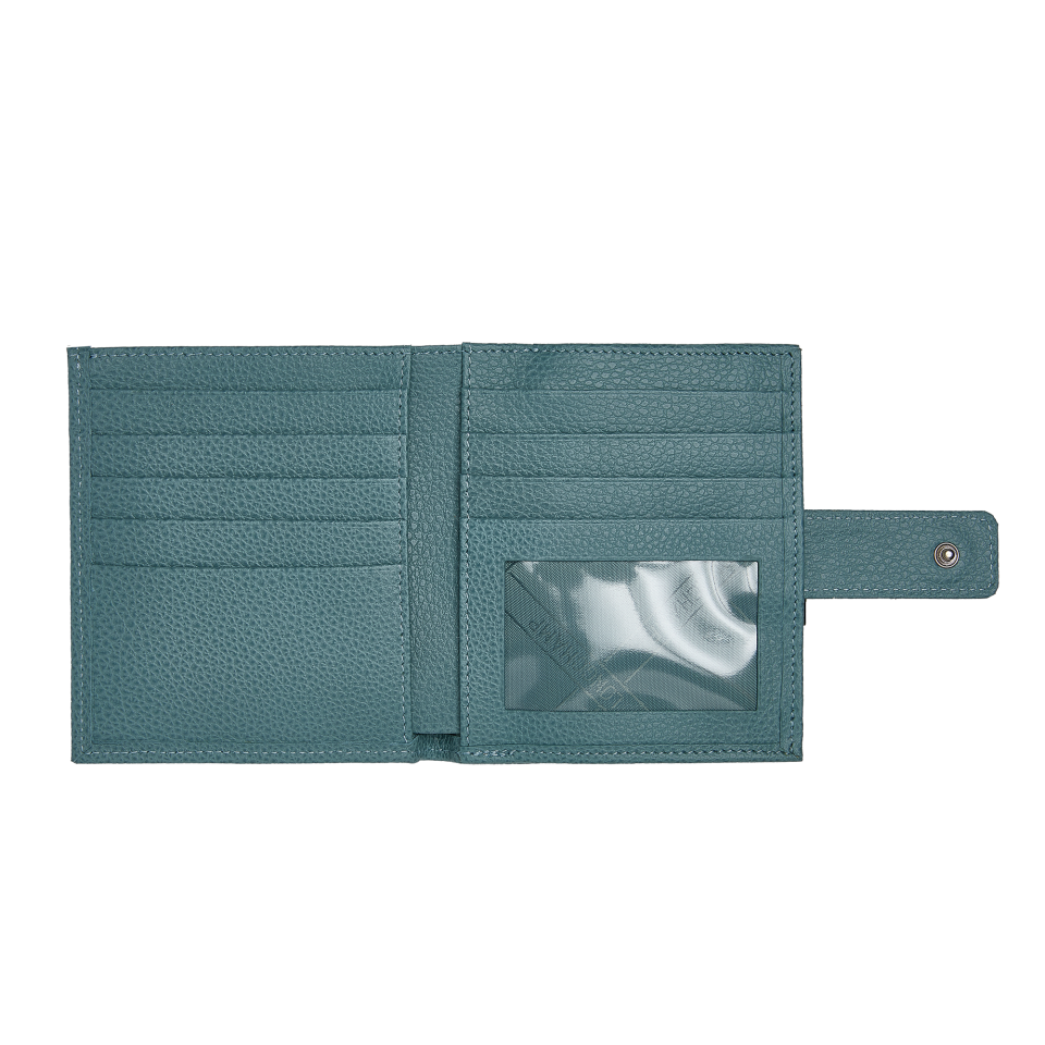 Le Foulonné Compact wallet Eucalyptus - Leather